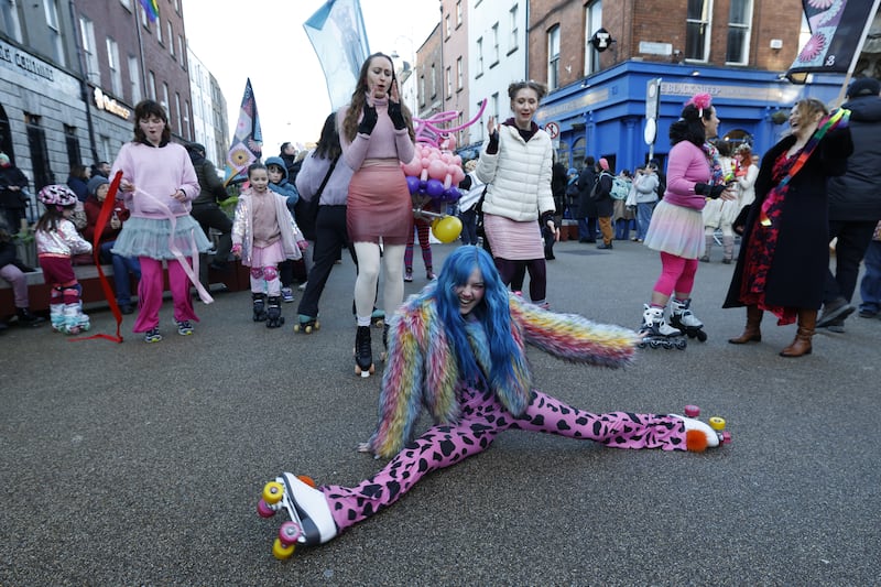 Performers at the St Brigid’s Day parade in Dublin. Photograph: Nick Bradshaw 