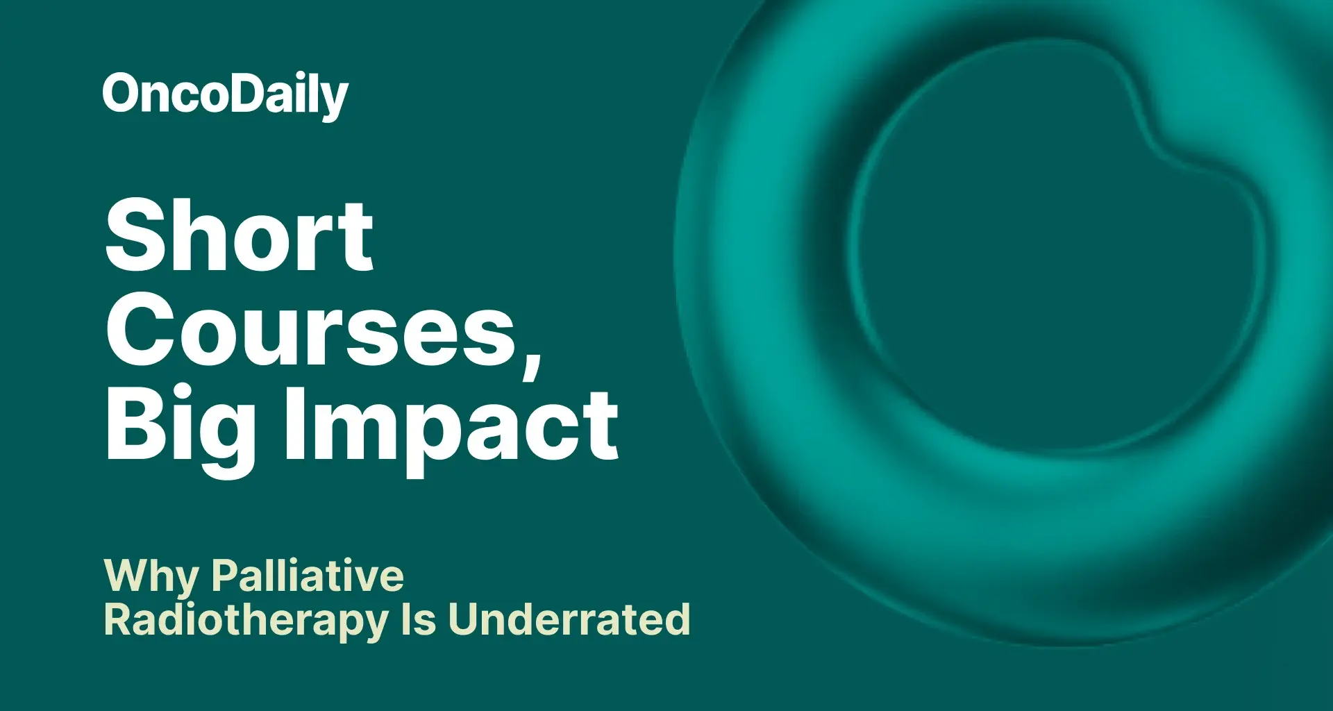 Short Courses, Big Impact: Why Palliative Radiotherapy Is Underrated