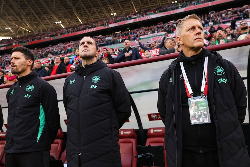 Heimir Hallgrímsson feels no need to micromanage the activities of Paddy McCarthy (left) andJohn O'Shea. Photograph: Ryan Byrne/Inpho