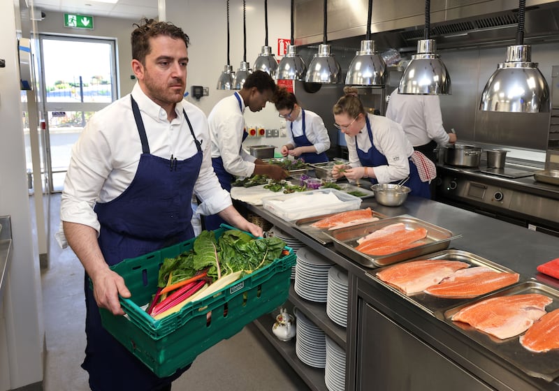Chef Angelo Vagiotis at work in The Pullman kitchen. Photograph: Joe O'Shaughnessy