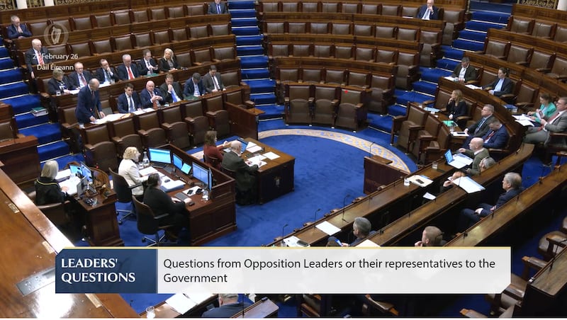 Leaders' Questions in the Dáil. Photograph: Oireachtas TV