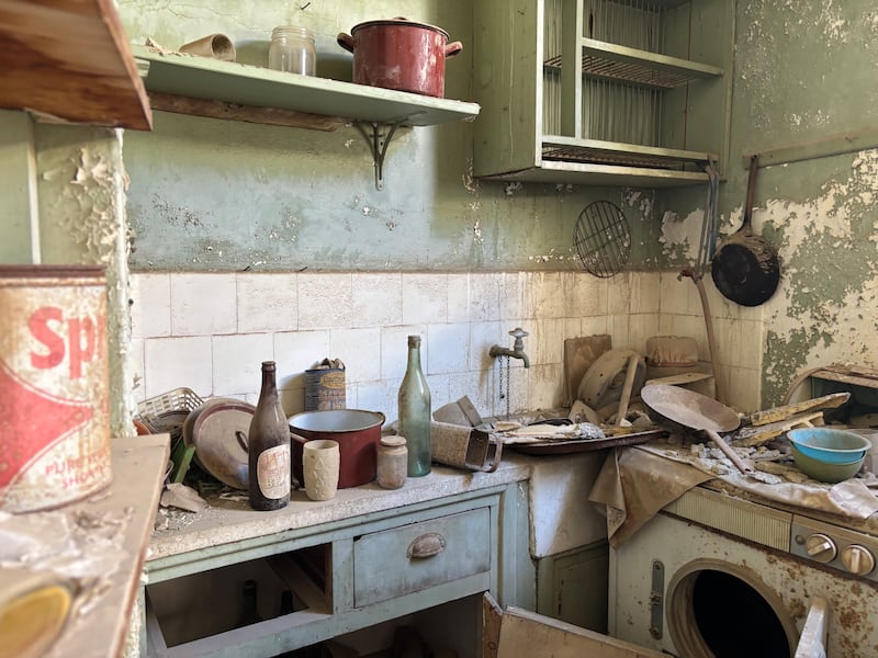 The kitchen of a Nicosia apartment abandoned during the conflict in 1974, now frozen in time inside a demilitarised buffer zone controlled by UN peacekeepers. Photograph: Jack Power