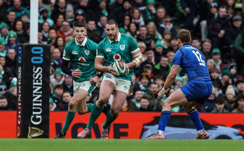Ireland's Stuart McCloskey in action. Photograph: Billy Stickland/Inpho