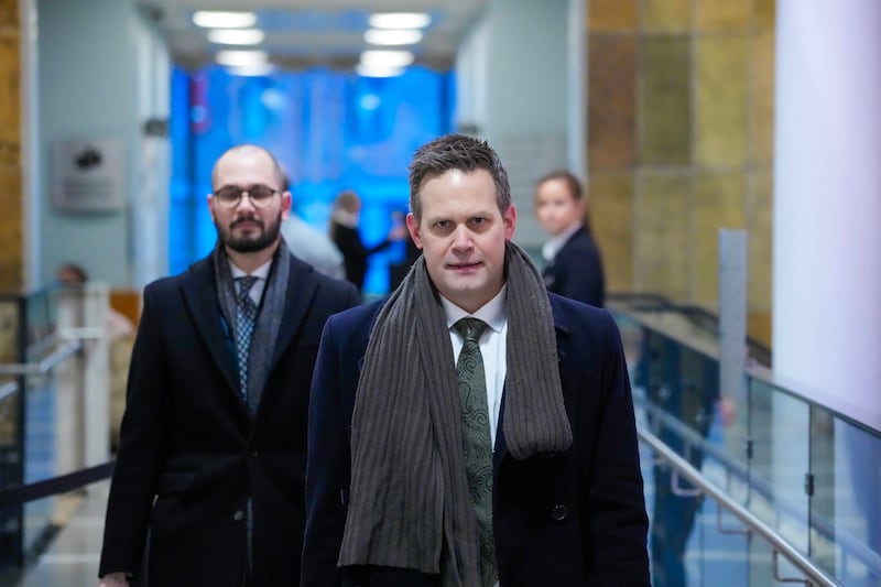 Investigative leader Andreas Kruszewski (left) and state prosecutor Sturla Henriksbo arrive before the second day of the trial at Oslo's courthouse on Wednesday. Photograph: Ole Berg-Rusten/NTB/AFP via Getty Images