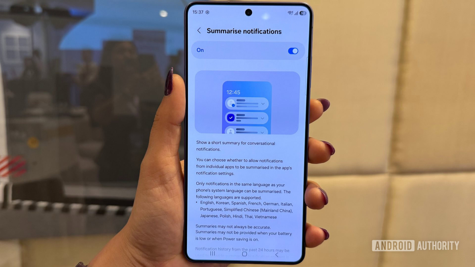 Samsung Galaxy s26 ultra notification summarization
