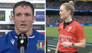 Italy captain halts press conference to speak about referee Hollie Davidson