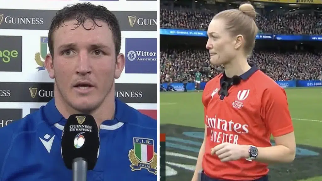 Italy captain halts press conference to speak about referee Hollie Davidson