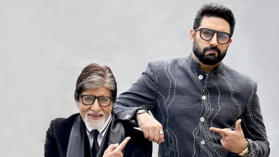 Amitabh Bachchan with son Abhishek Bachchan