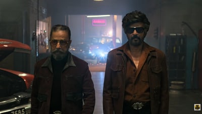 Kamal Haasan and Rajinikanth in the promo.