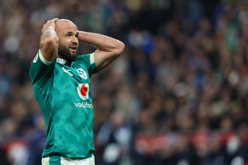 Ireland's Jamison Gibson-Park after last Thursday's loss in Paris. Photograph: Ben Brady/Inpho