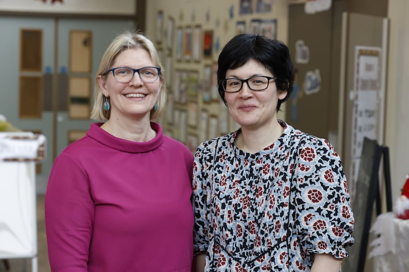 Volunteer support and community support officer Niamh Moore and programme co-ordinator Nicola Yau during the Volunteer Day Launch of the St Joseph’s Shankill & Dublin City University research. Photograph Nick Bradshaw/The Irish Times