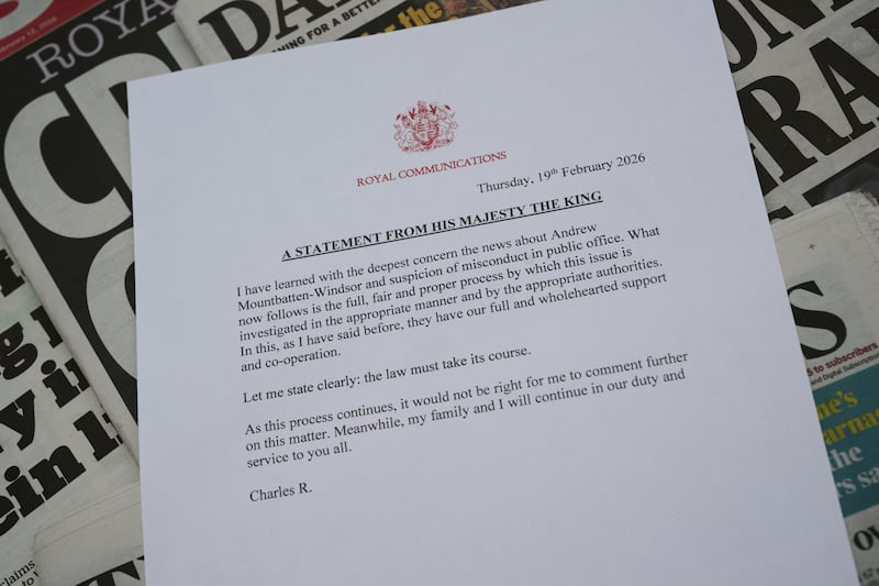 British king Charles pledges his 'full and wholehearted support and cooperation' to the 'appropriate authorities' in response to the arrest of his brother. Photograph: Gareth Cattermole/Getty Images