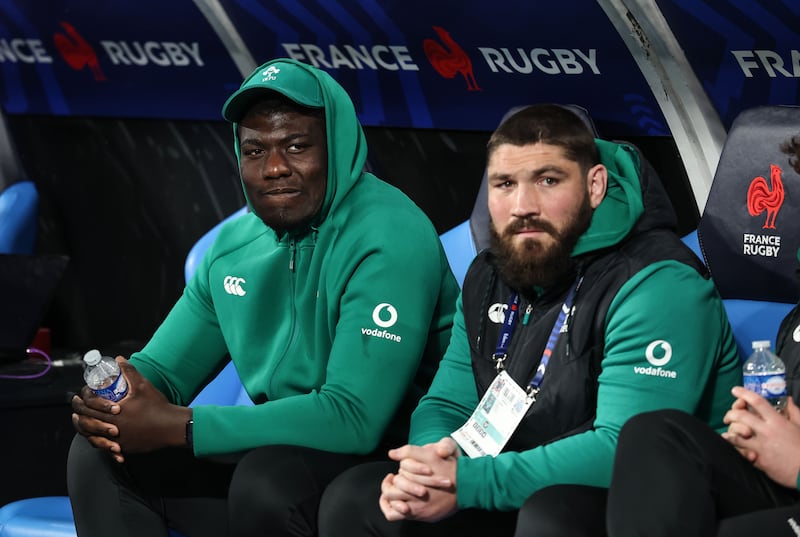 Ireland's Edwin Edogbo and Tom O'Toole. Photograph: Inpho