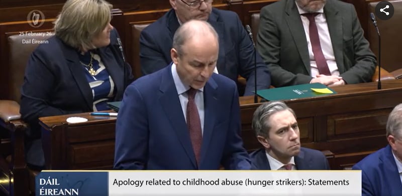 Taoiseach apologises on behalf of the State for the abuse and neglect. Photograph: Oireactas TV