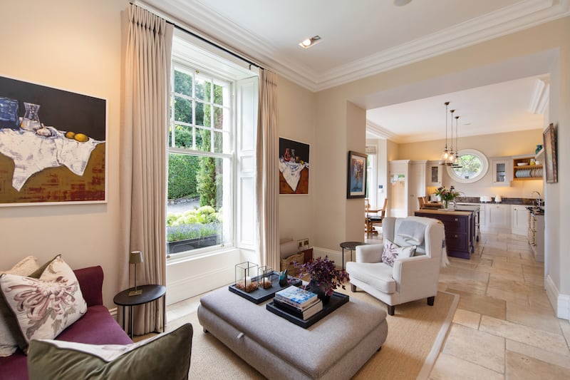 Family room and kitchen