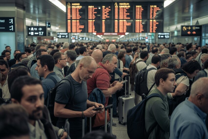 A-dramatic-photograph-of-a-crowded-spani_sph0jchmrggcg7yi-l5kzg_5dzqzdeoqbqyfbykdchq7g_cover_sd - travel and tour world Spain airports face massive delays and cancellations: madrid, barcelona, malaga, and palma de mallorca record 460 delays and 15 cancellations, disrupting travel.