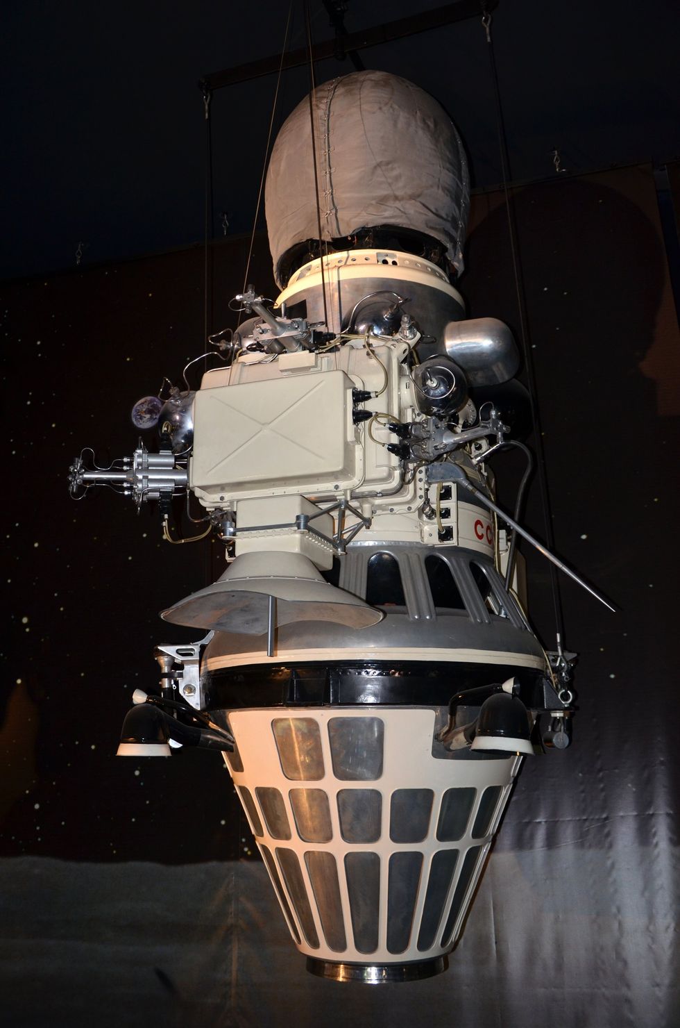 A mock-up of the Luna 9 lander at a Paris museum
