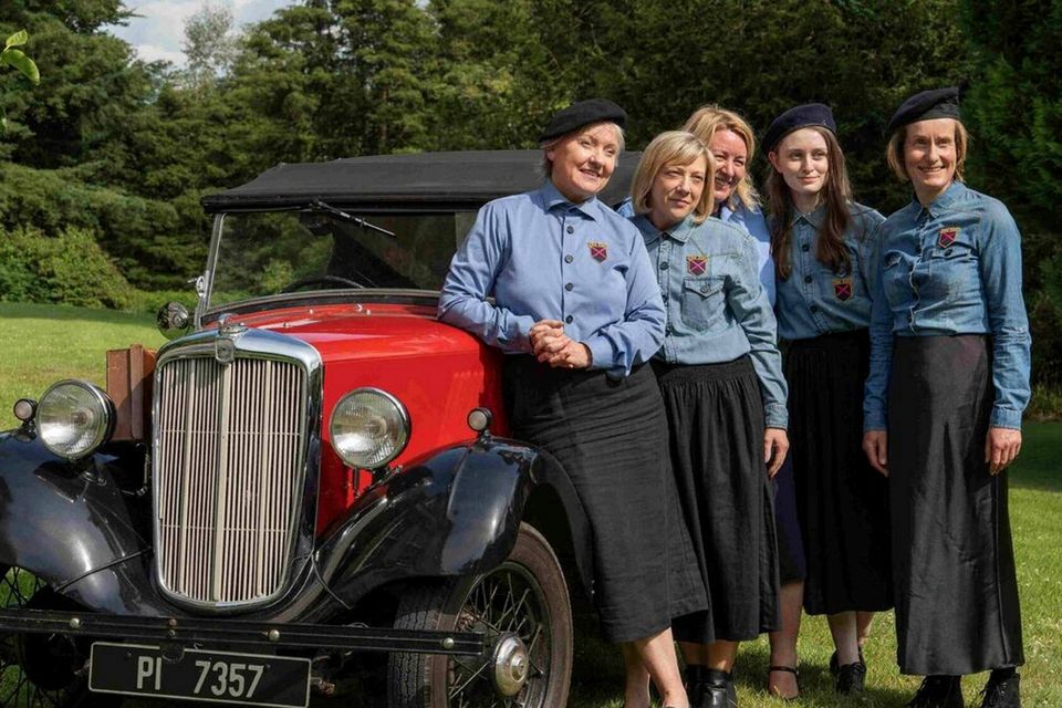 Women dressed as Blue Blouses for dramatised scenes in the excellent documentary ‘Mná na Léinte Gorma’, on TG4 on March 4. Photo: Bo Media/TG4