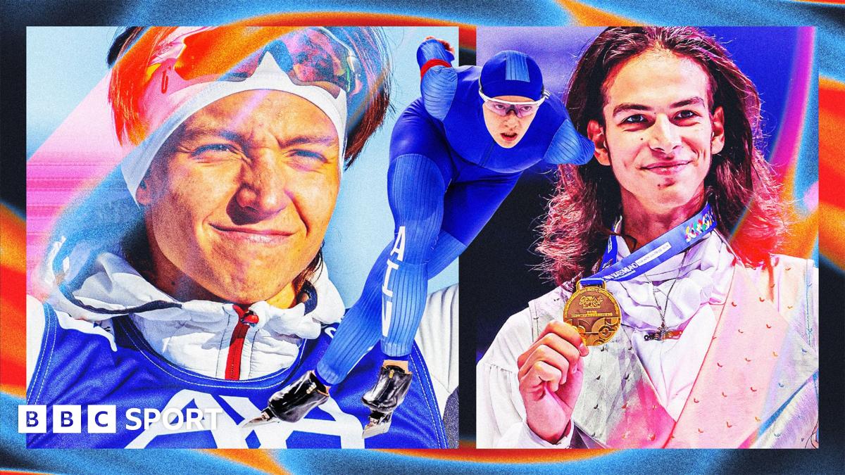 Photos of three Russian athletes - Savelii Korostelev, Kseniia Korzhova and Petr Gumennik