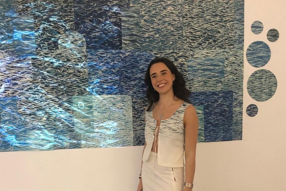 Rachel Martin pictured at the opening of her exhibition in the Hamilton Gallery, Sligo