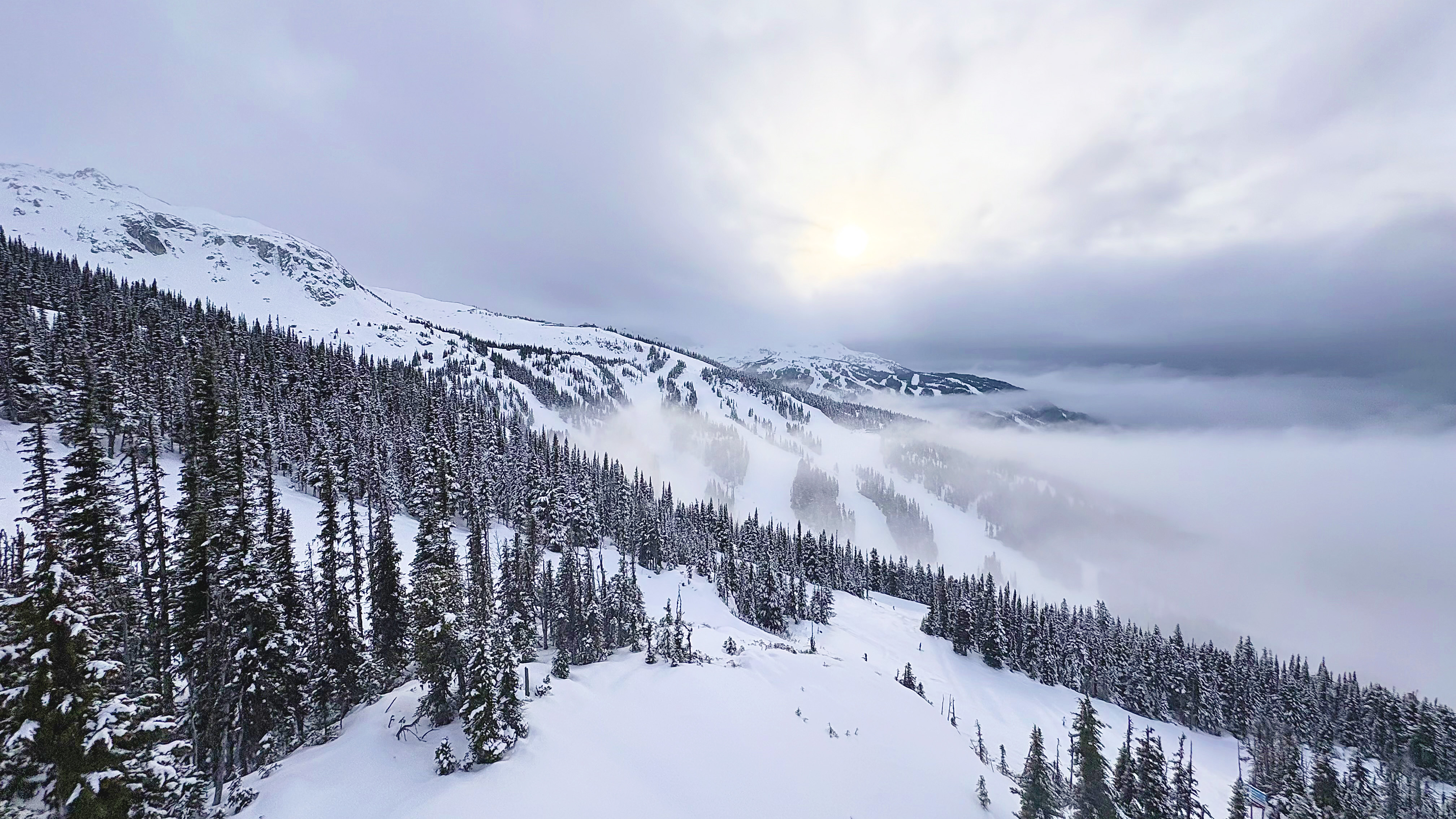 Blackcomb mountain with snow