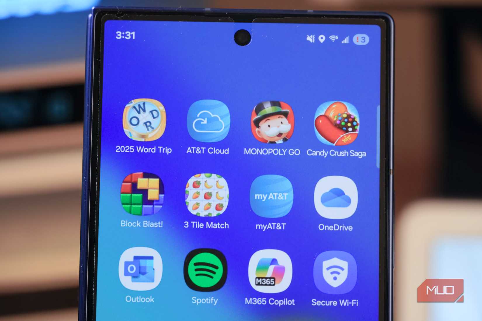 A collection of pre-installed carrier bloatware on a Samsung/AT&T phone.
