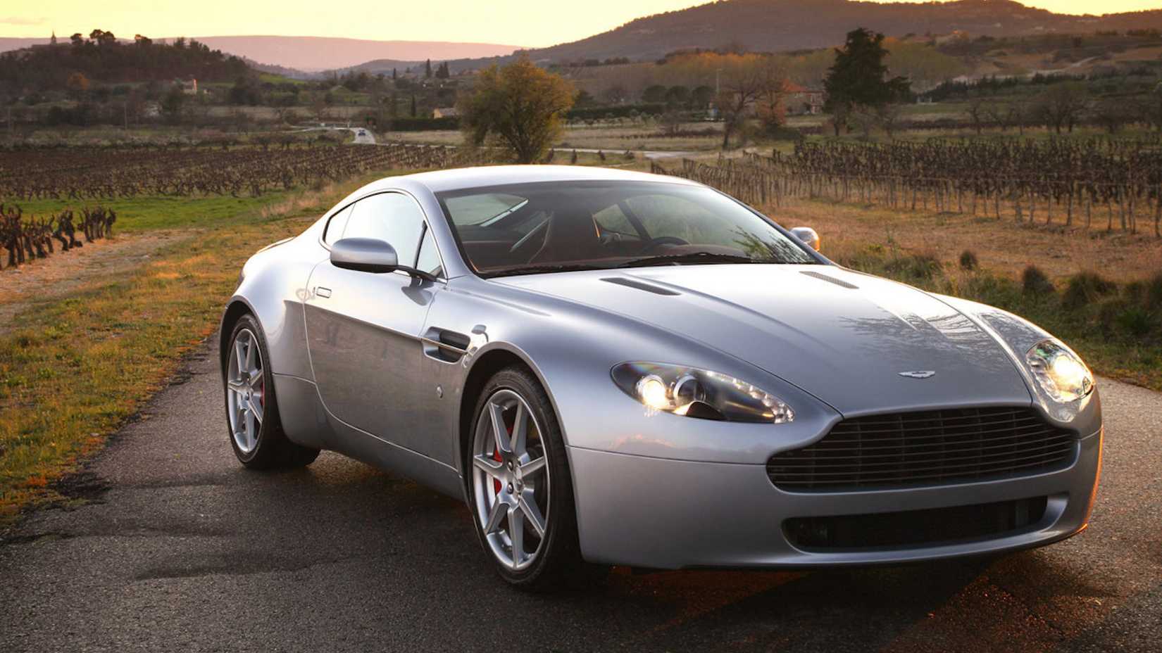 2006-2008 Aston Martin V8 Vantage Silver Front Angled View