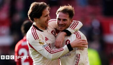 Chiesa and Mac Allister celebrate