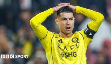Cristiano Ronaldo puts his heands on his head during a match
