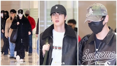 BTS members clicked at the Incheon Airport in South Korea.