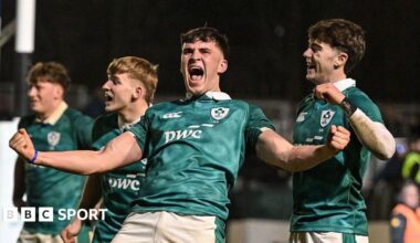 Ireland players celebrating