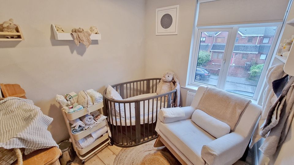 A bedroom currently being used as a nursery at 5 Parnell Avenue, Harold's Cross, Dublin 6