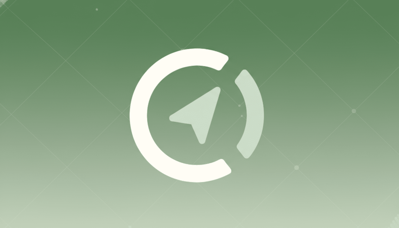 A 16:9 aspect ratio image featuring a white compass icon with a light green arrow pointing northeast, set against a professional flat design background with soft green gradients and subtle geometric patterns.