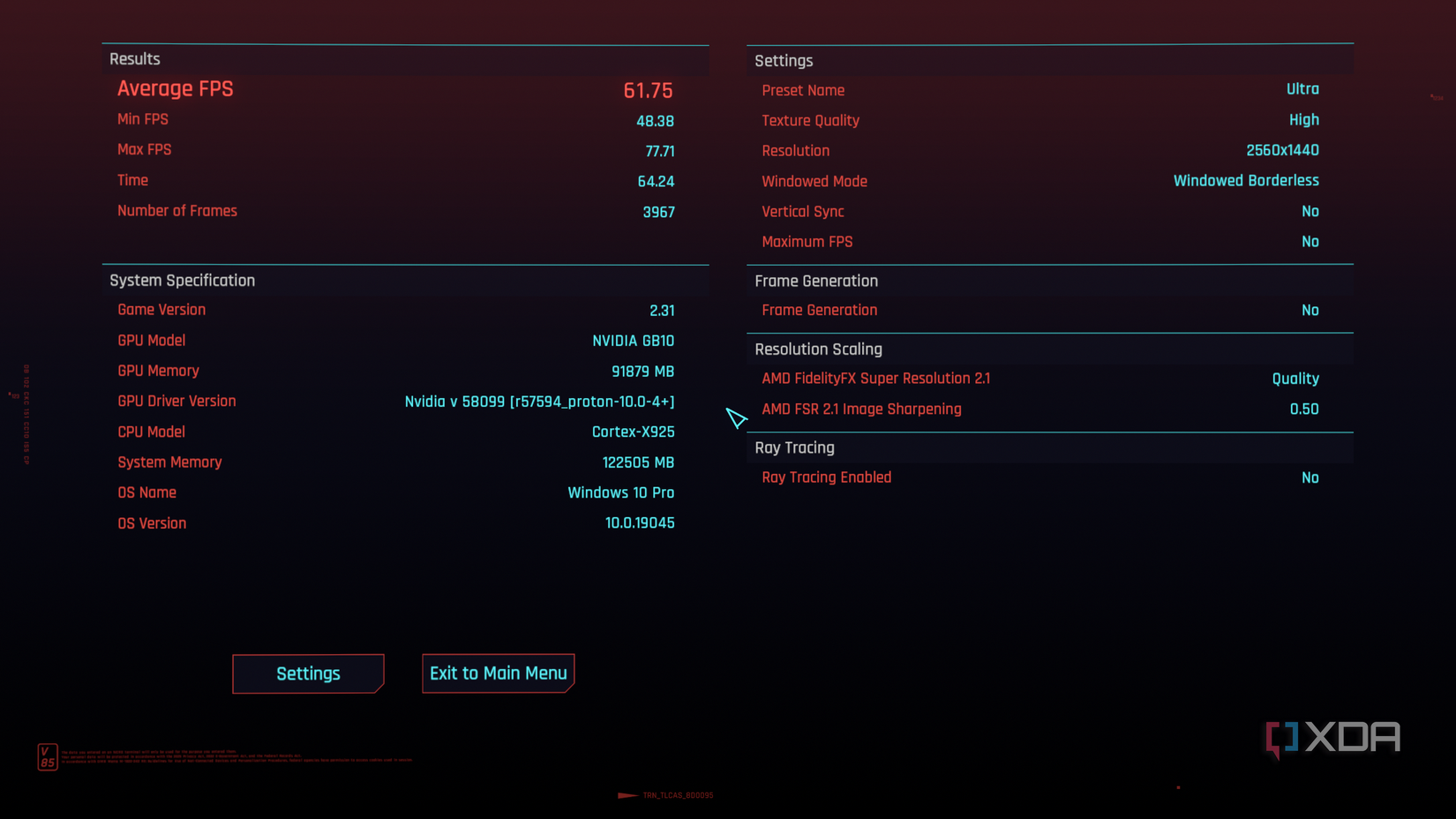 Cyberpunk 2077 running on the Lenovo Thinkstation PGX with the Nvidia GB10