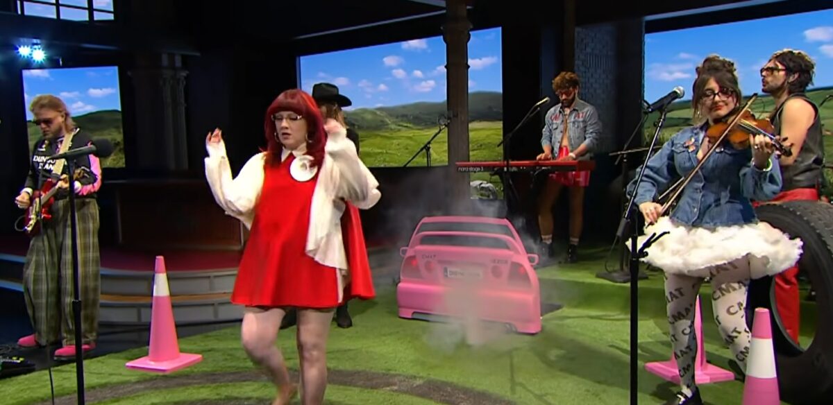 CMAT brings Donegal's car scene to US Late Show performance!