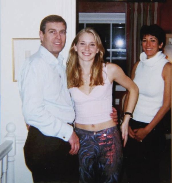 Andrew, Virginia Giuffre and Ghislaine Maxwell (US Department of Justice/PA)