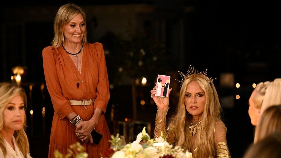 THE REAL HOUSEWIVES OF BEVERLY HILLS -- "Star Signs and Bad Times" Episode 1506 -- Pictured: (l-r) Kathy Hilton, Rachel Zoe -- (Photo by: Griffin Nagel/Bravo)