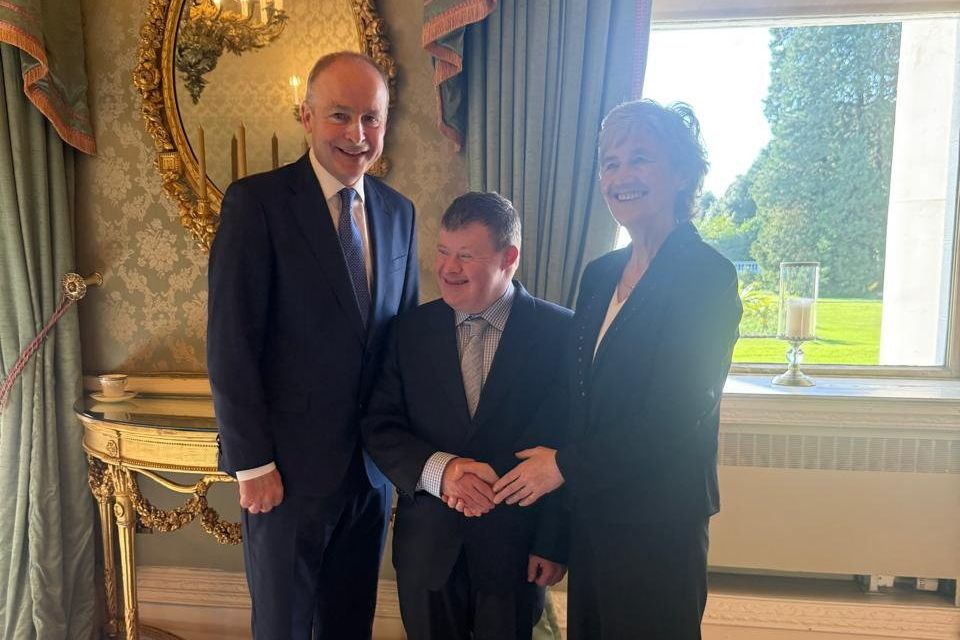 Diarmuid O'Connell meeting Taoiseach Micháel Martin and President Catherine Connolly at Áras an Uachtaráin recently.