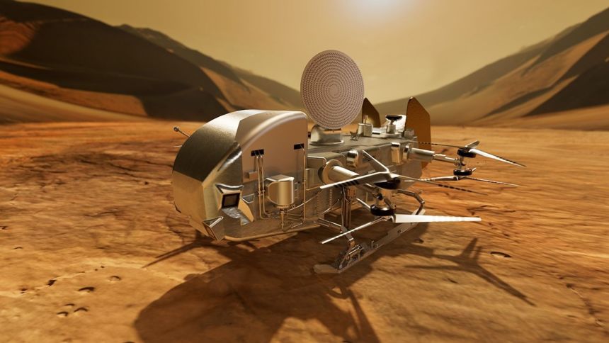 Dragonfly, seen here in an artist's concept, is set to be able to land on Titan's surface.