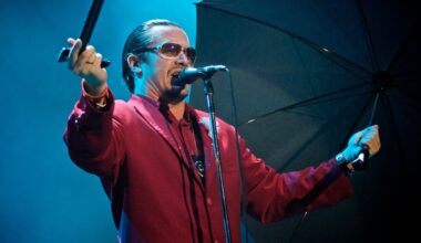 Mike Patton performing live on stage with Faith No More