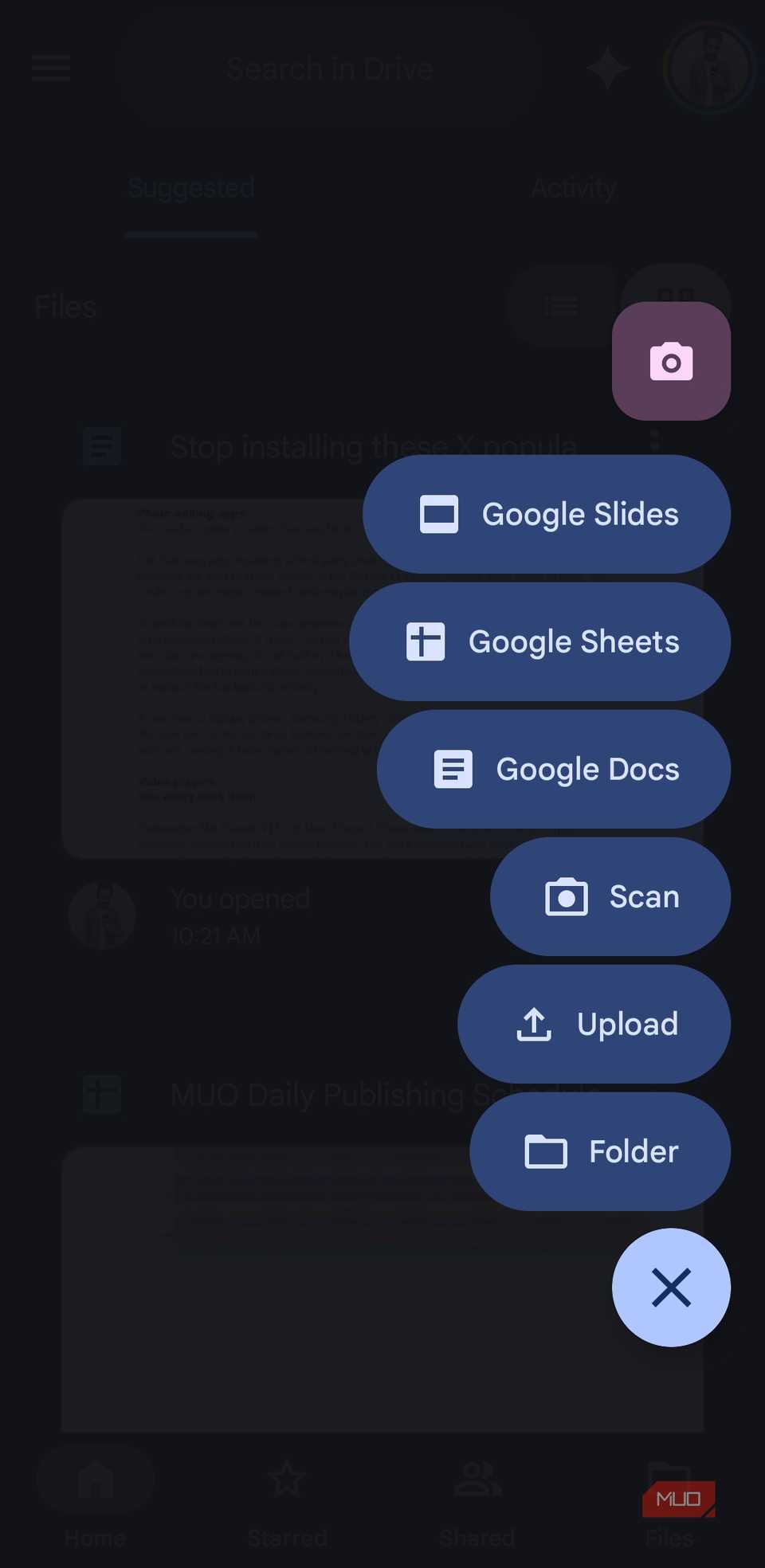 Google Drive scan feature