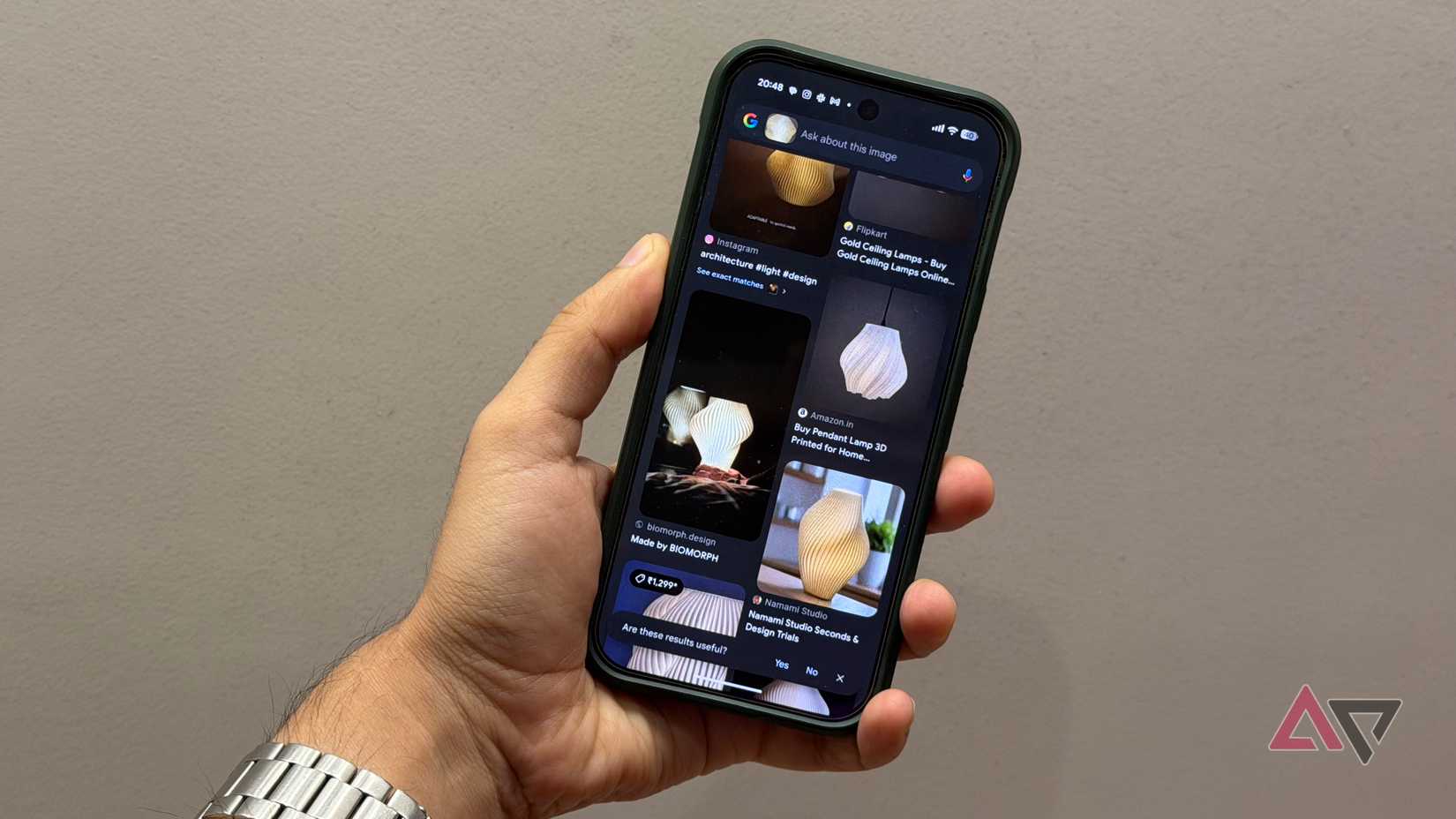 Google Lens lamp suggestions