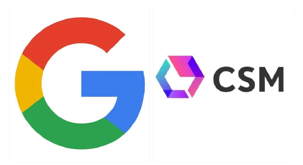 Google and Common Sense Machines logos. Image via Google/Common Sense Machines.