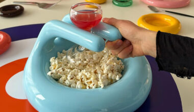 gustaf westman translates curling stone into snack bowl