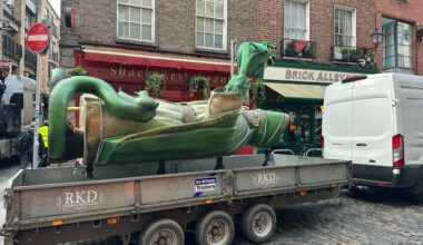 Giant pint-wielding statue of St Patrick taken down from Temple Bar pub after less than a day