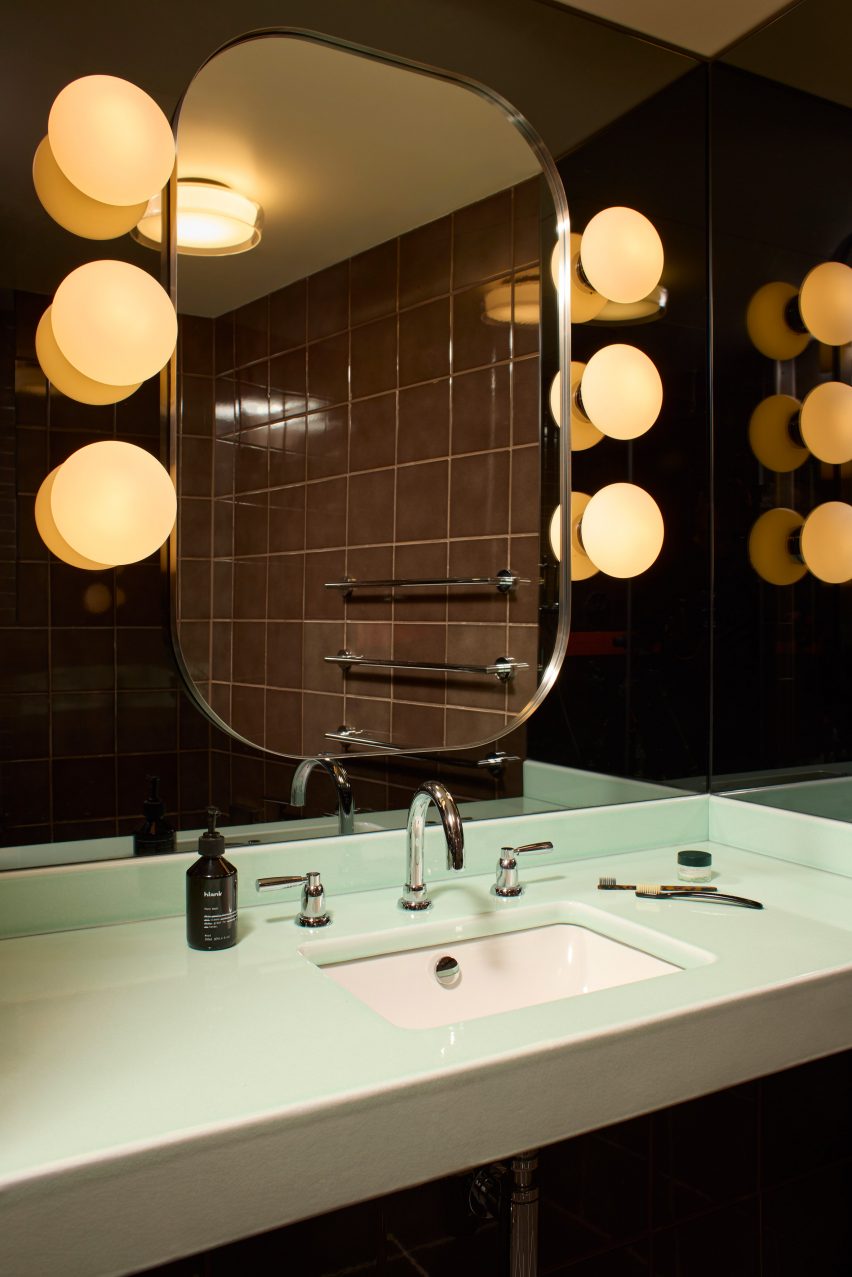 Bathroom mirror at The Hoxton, Shoreditch