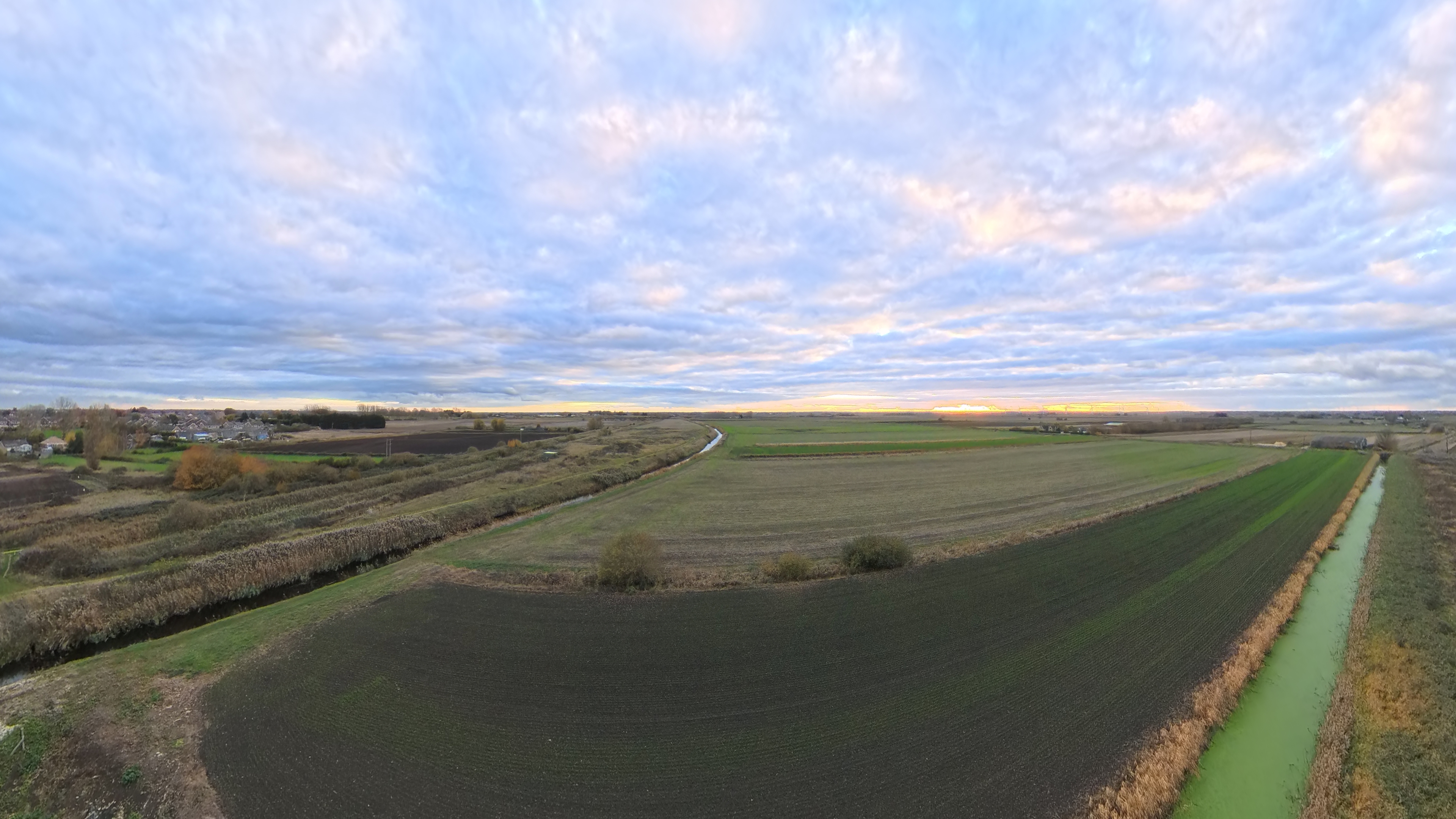 A photo of fields captured with the Antigravity A1 drone