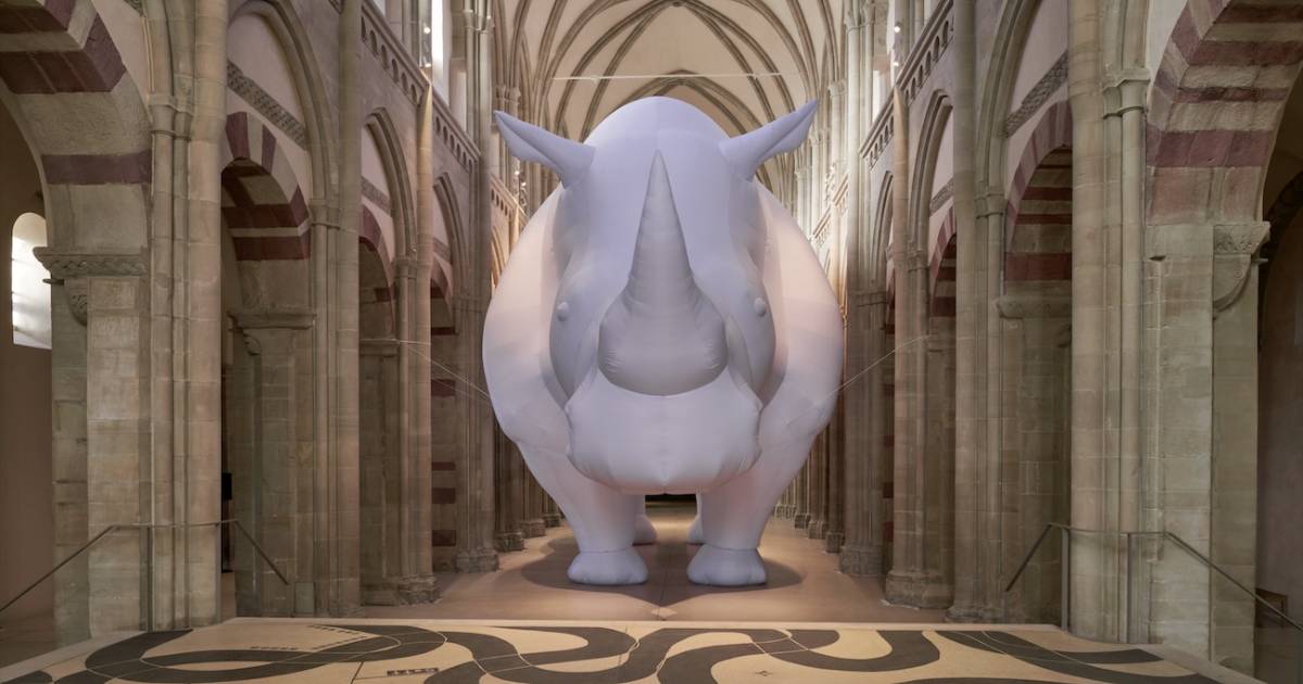 Inflatable Rhinoceros Fills Medieval Kunstmuseum Magdeburg