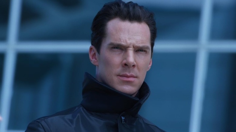 Benedict Cumberbatch as Khan in a trenchcoat in Star Trek Into Darkness