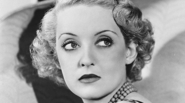 black and white publicity still of a young Bette Davis